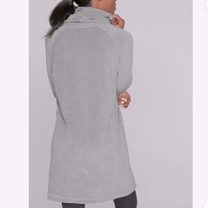 Athleta Soft Heather Gray Velour Cowlneck Sweater dress XS